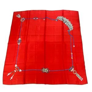 Cartier Scarf Large Size 100% Silk Accessory Pattern Red